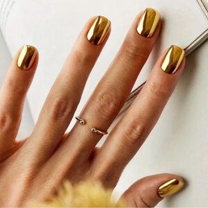 ✨24pcs-Shiny Metallic gold Square Press-On Nails✨ So easy to put on